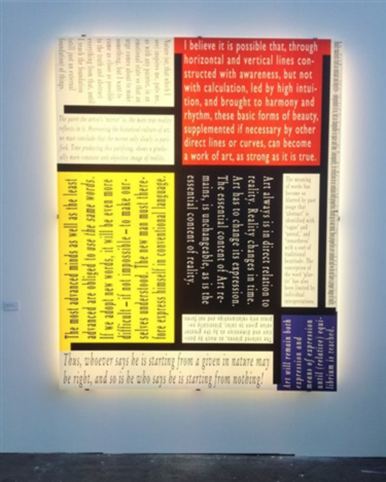 Joseph Kosuth, Mondrian’s work VIII, 2015.