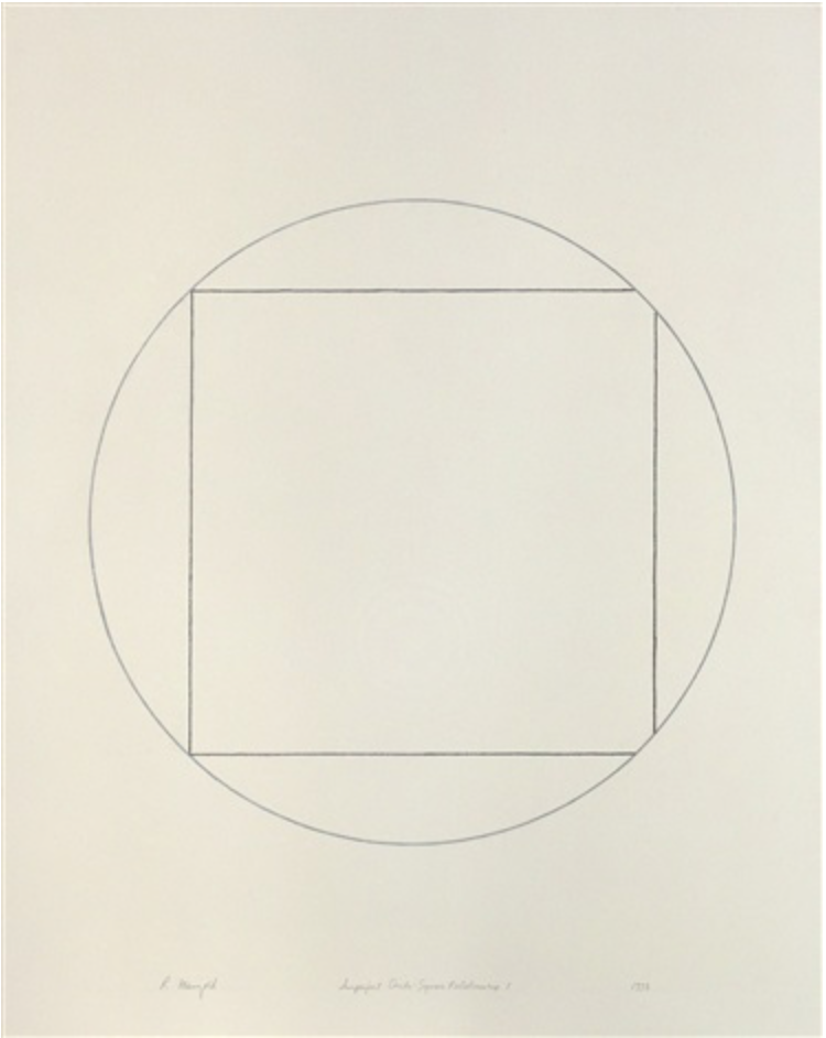 Robert Mangold, Imperfect circle/square relationship I, 1973.