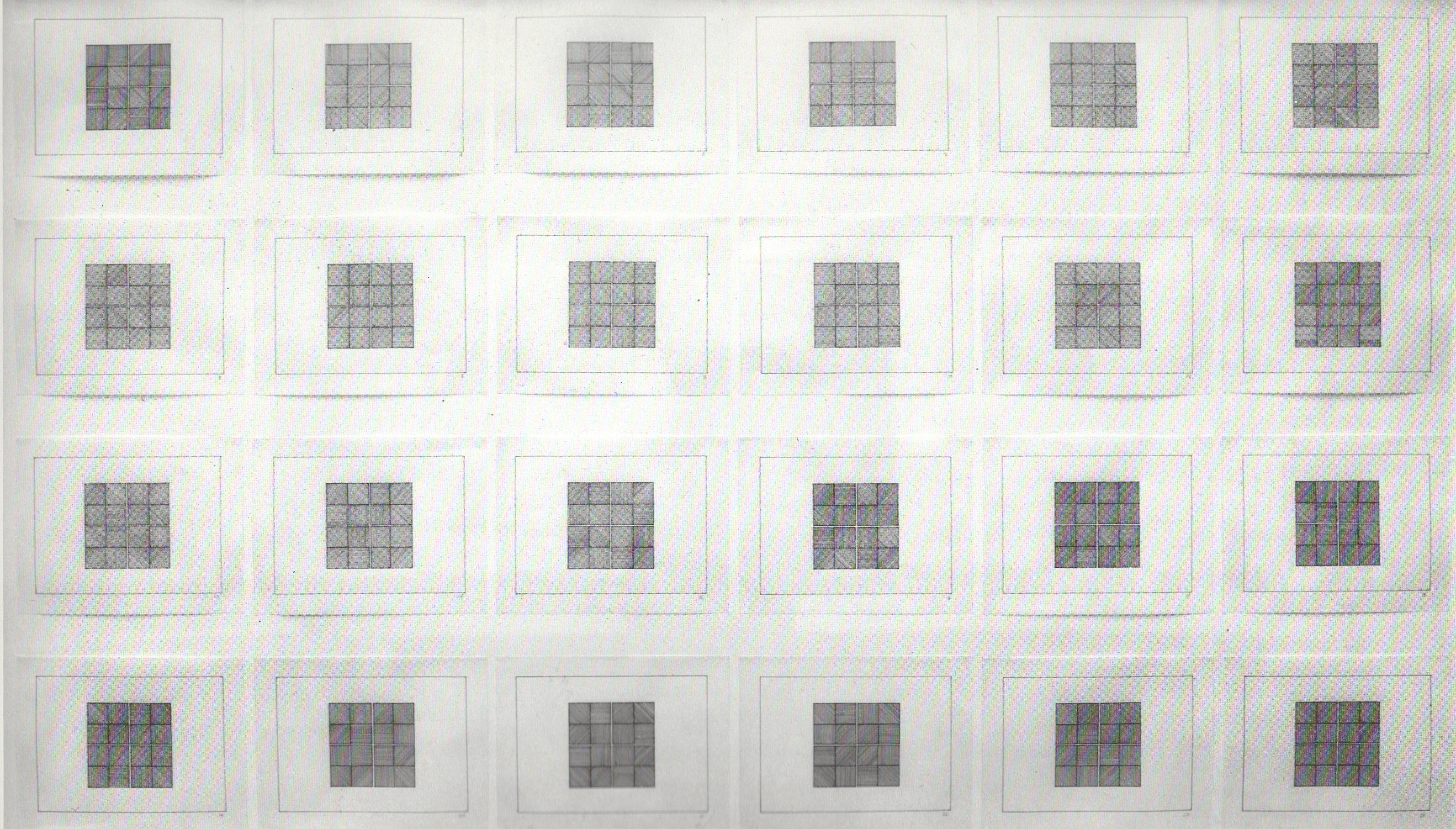 Drawings series I, II, III, IIII (Drawings for Xerox Book), 1968.