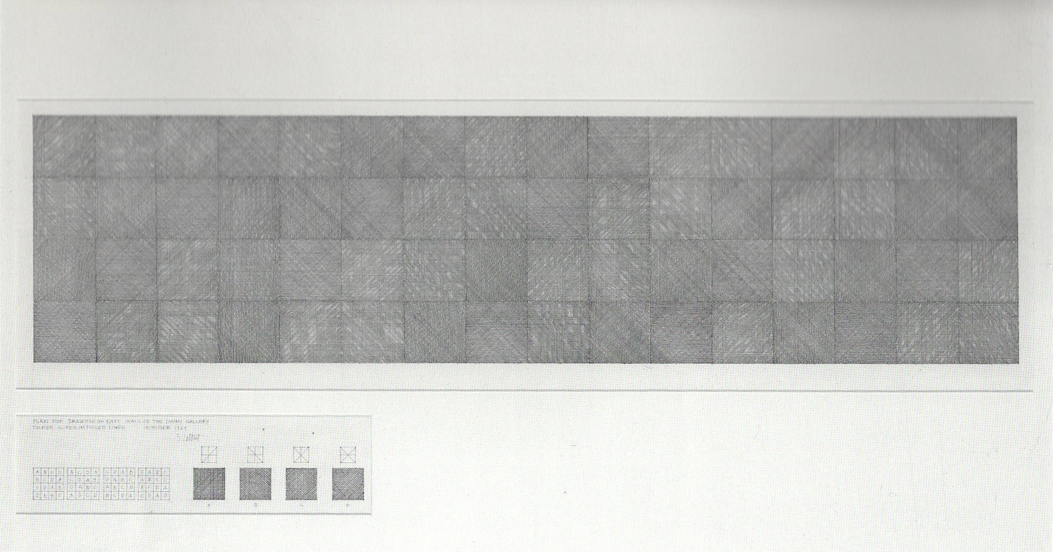 Plan of Drawing East Wall Dwan Gallery, 1969.